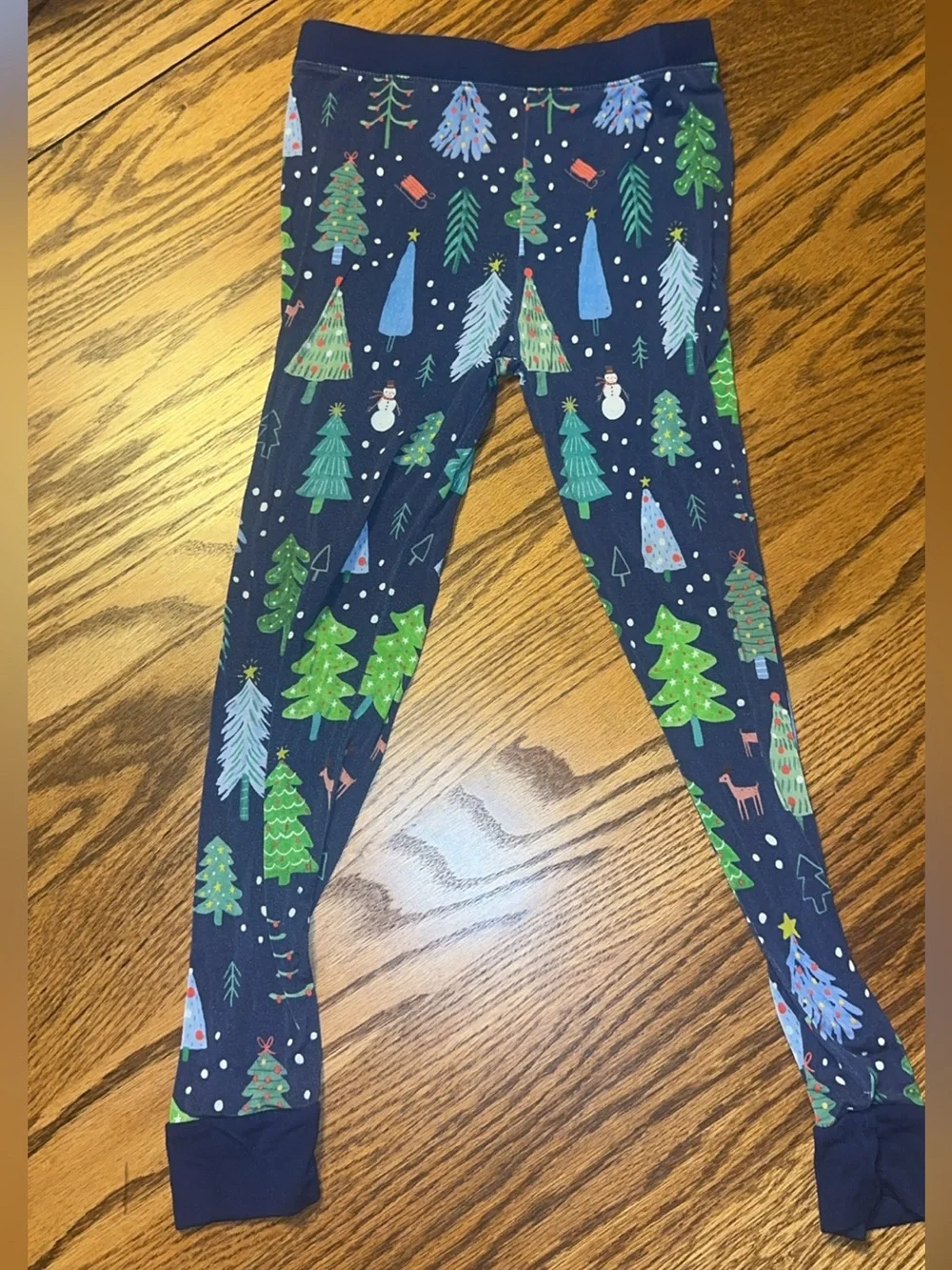 Little Sleepies Navy Long-Sleeve Holiday Tree Print set